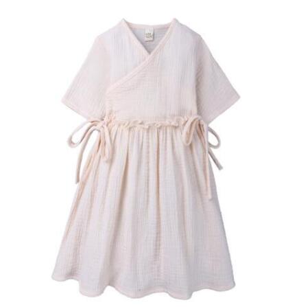 Baby Girl Clothe Solid Dress Toddler Casual Dress Cotton Linen Sleeveless Princess Dress