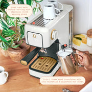 Beautiful Slim Espresso Maker with 20-Bar Pressure, White Icing by Drew Barrymore