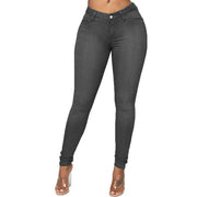 New High Waist Stretch Jeans For Women Fashion Slim Denim Pants Casual Multicolor