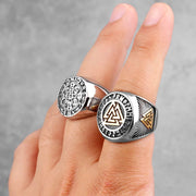 Nordic Mythology Viking Odin Stainless Steel Men's Rings Jewelry