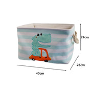 Foldable Storage Basket Cartoon Dinosa Kids Toys Canvas Storage Basket Dirty Clothes Laundry Container Barrel Home Organizer