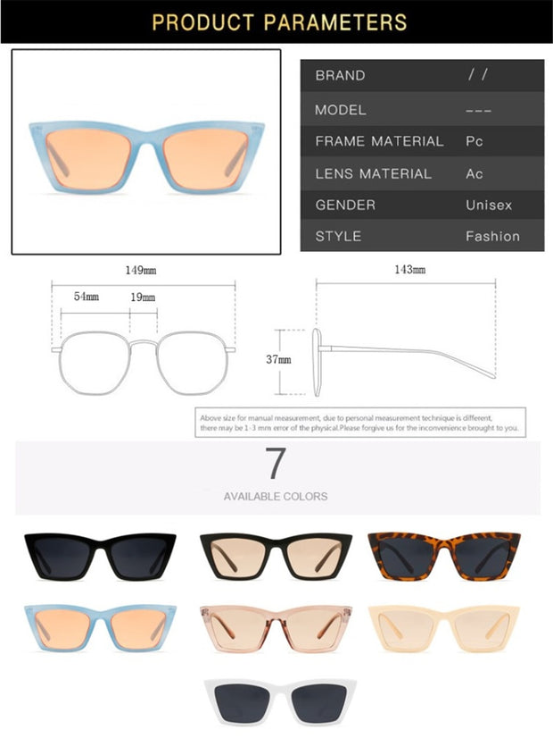 Sunglasses Women Square Small Frame Brand Designer Shades Fashion