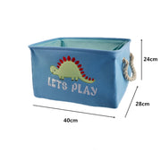 Foldable Storage Basket Cartoon Dinosa Kids Toys Canvas Storage Basket Dirty Clothes Laundry Container Barrel Home Organizer