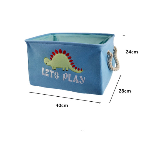 Foldable Storage Basket Cartoon Dinosa Kids Toys Canvas Storage Basket Dirty Clothes Laundry Container Barrel Home Organizer