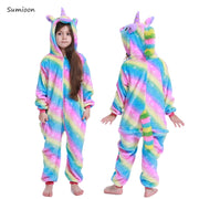 Children Unicorn Pajamas Boy and Girl Cartoon Animal Pajama Sleepwear Hoodie