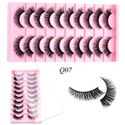 10 Pairs Mink Lashes Make Up Faux Mink Lashes Hand Made Eyelashes Reusable Eyelash Crisscross Q01