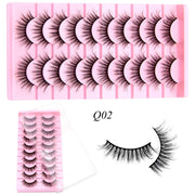 10 Pairs Mink Lashes Make Up Faux Mink Lashes Hand Made Eyelashes Reusable Eyelash Crisscross Q01