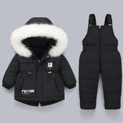 Children Coat Jacket-Jumpsuit Kids Toddler Girl Boy Clothes 2pcs Winter Outfit Suit Warm Baby Overalls Clothing Sets