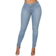 New High Waist Stretch Jeans For Women Fashion Slim Denim Pants Casual Multicolor