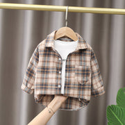 Shirts for Boys Long Sleeve Striped Print Shirts Kids Tops Shirts.