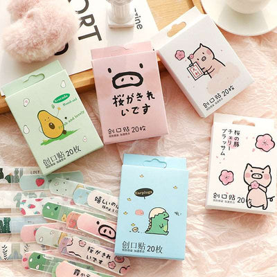 20pcs Breathable Cute Cartoon Woundplast Hemostasis Adhesive Bandages Outdoor Portable First Aid Emergency for Kids Children