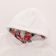 3pcs Baby Girl 95% Cotton Long-sleeve Hoodie and Floral Print Pants with Headband Baby Clothing Sets