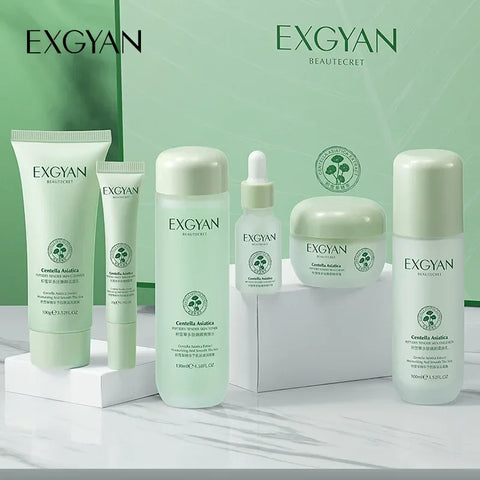 Exgyan Centella Asiatica Polypeptide Skin Care Set Moisturizing Oil-controlling Face Serum Cream Ascorbic Acid Essence