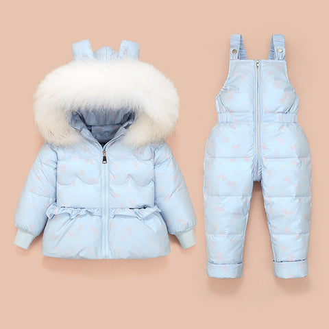 Children Coat Jacket-Jumpsuit Kids Toddler Girl Boy Clothes 2pcs Winter Outfit Suit Warm Baby Overalls Clothing Sets