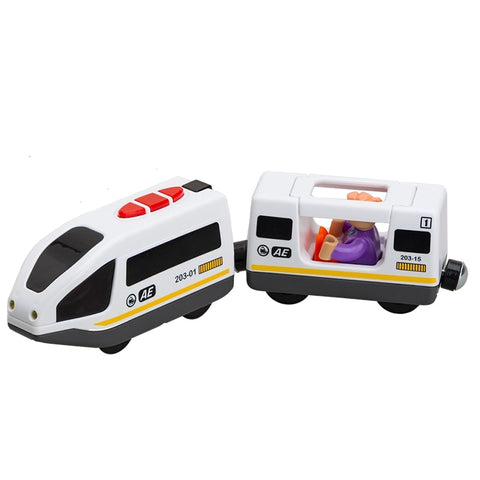 Kids Electric Train Toys Set Train Diecast Slot Toy Fit for Standard Wooden Train Track Railway