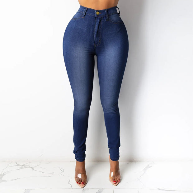 New High Waist Thin Jeans For Women Fashion Casual Slim Elastic Denim Pants