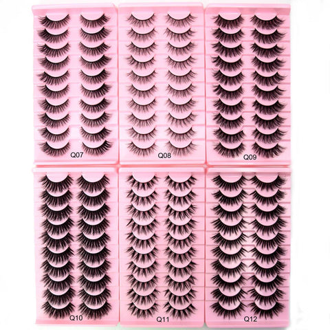 10 Pairs Mink Lashes Make Up Faux Mink Lashes Hand Made Eyelashes Reusable Eyelash Crisscross Q01