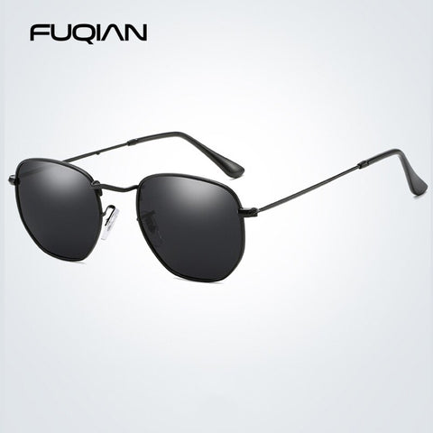 FUQIAN Classic Metal Polarized Sunglasses Men Fashion Polygon Sun Glasses Women Vintage Hexagon Male Driving Glasses UV400