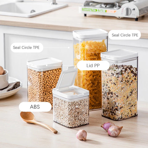 Sealed Storage Tank Coffee Cereals Food Dispenser Bottles Nuts Jar for Kitchen Refrigerators Counter Organization