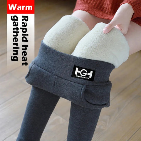 Winter Thermal Thicken Leggings Super Thick High Stretch Lambswool Fleece Lined Tights Sexy Skinny Fitness Woman Pants