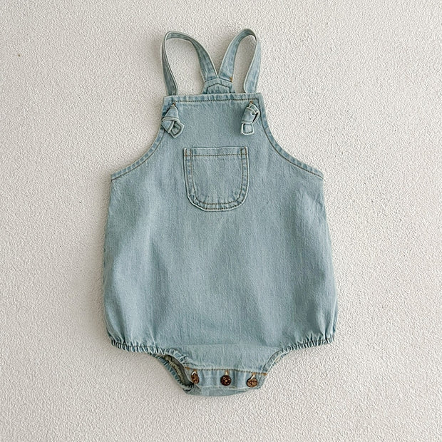 New Baby Overalls Boys Girls Denim Overalls Kids Jumpsuit Korean Fashion Children Denim Shorts