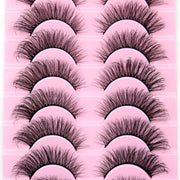 10 Pairs Mink Lashes Make Up Faux Mink Lashes Hand Made Eyelashes Reusable Eyelash Crisscross Q01