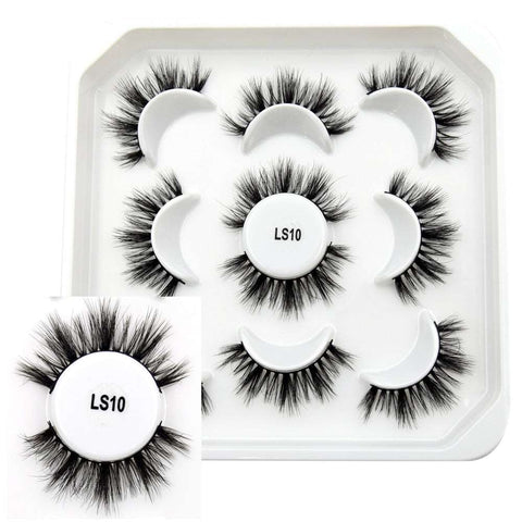 10 Pairs Mink Lashes Make Up Faux Mink Lashes Hand Made Eyelashes Reusable Eyelash Crisscross Q01