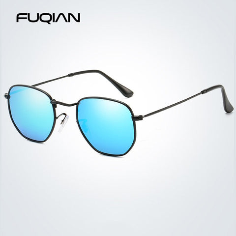 FUQIAN Classic Metal Polarized Sunglasses Men Fashion Polygon Sun Glasses Women Vintage Hexagon Male Driving Glasses UV400