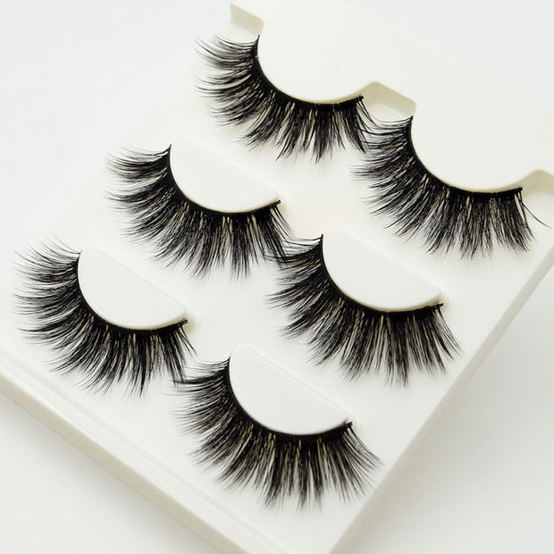 10 Pairs Mink Lashes Make Up Faux Hand Made Eyelashes Reusable Crisscross Q01