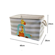 Foldable Storage Basket Cartoon Dinosa Kids Toys Canvas Storage Basket Dirty Clothes Laundry Container Barrel Home Organizer