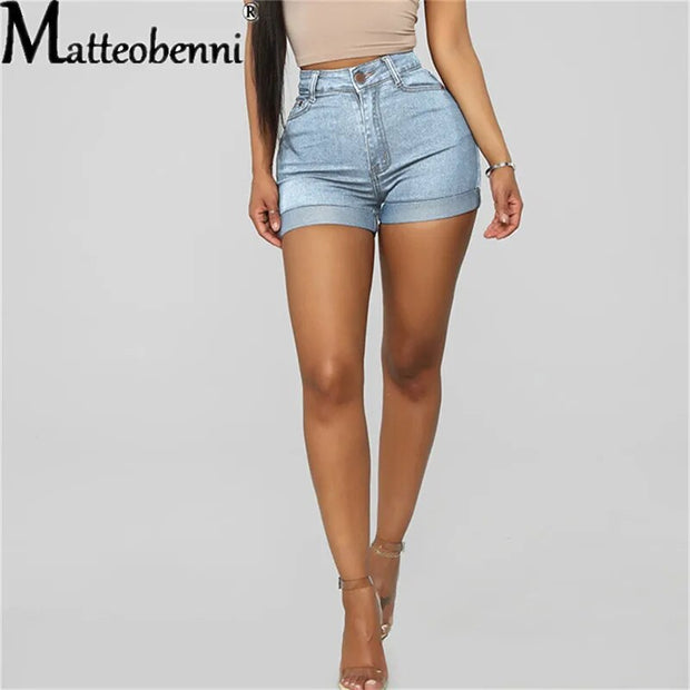 High Waist Hip Lift Women Short Jeans Fashion Stretch Denim New Summer Push Up Streetwear