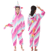 Children Unicorn Pajamas Boy and Girl Cartoon Animal Pajama Sleepwear Hoodie