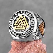 Nordic Mythology Viking Odin Stainless Steel Men's Rings Jewelry