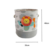 Foldable Storage Basket Cartoon Dinosa Kids Toys Canvas Storage Basket Dirty Clothes Laundry Container Barrel Home Organizer