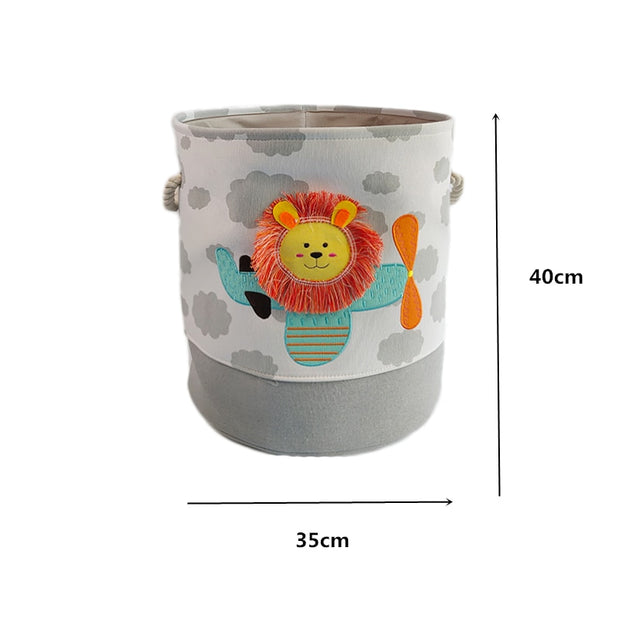 Foldable Storage Basket Cartoon Dinosa Kids Toys Canvas Storage Basket Dirty Clothes Laundry Container Barrel Home Organizer