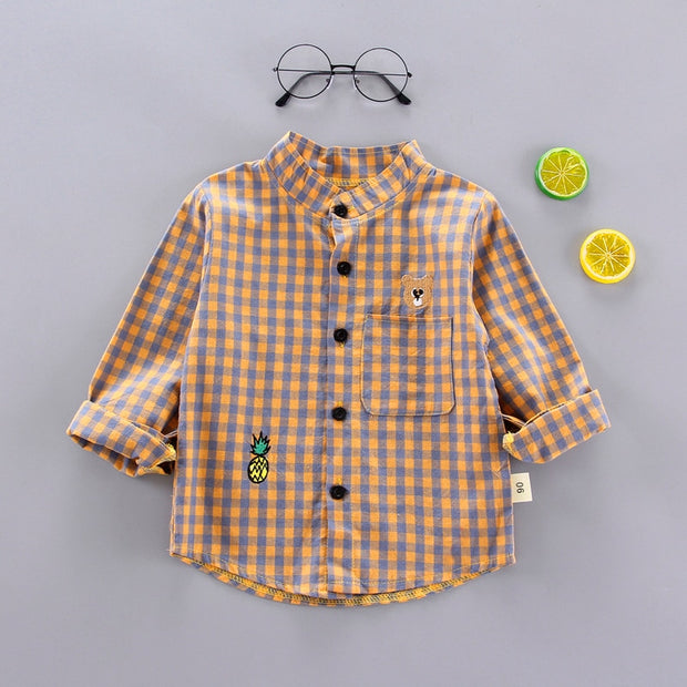 Shirts for Boys Long Sleeve Striped Print Shirts Kids Tops Shirts.