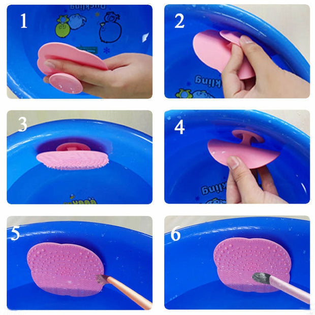 Silicone Cleaning Cosmetic Make Up Washing Brush Gel Cleaner Scrubber Tool Foundation Makeup Cleaning Mat Pad Tool