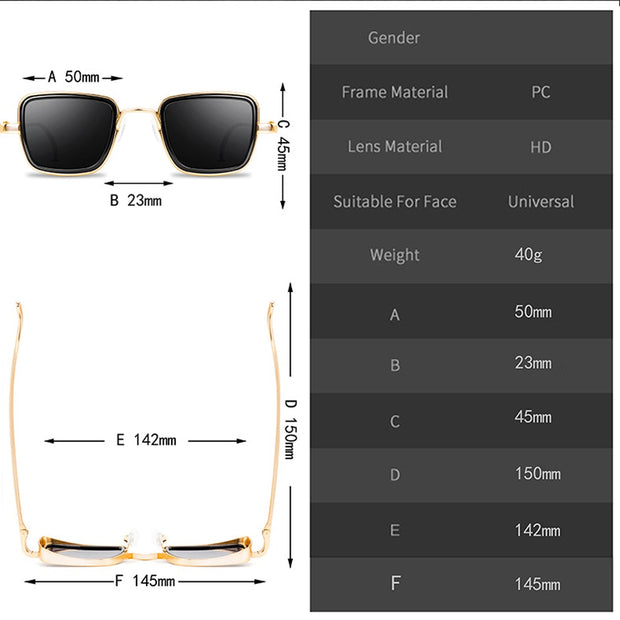 Nuevas gafas de sol Steampunk de metal para hombres y mujeres, gafas de sol cuadradas con estilo de marca UV400