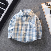 Kids Shirt Clothes Blouses Infant Boy Plaid Cotton Tops 1-4 Years Kids Long Sleeves Shirt