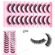 10 Pairs Mink Lashes Make Up Faux Mink Lashes Hand Made Eyelashes Reusable Eyelash Crisscross Q01