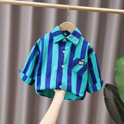 Shirts for Boys Long Sleeve Striped Print Shirts Kids Tops Shirts.