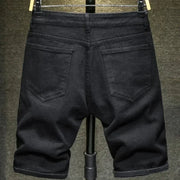 New Men's Simple Jeans Shorts Street Wear Fashionable Ripped Knee-length