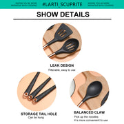 Silicone Cooking Utensils Set Kitchen Non-stick Tool Gold Handle Gadgets BPA FREE Kitchenware Heat Resistant