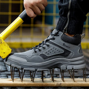 Safety Men with Steel Toe Cap Anti-Smash Work Sneakers Light Puncture-Proof Indestructible Shoes