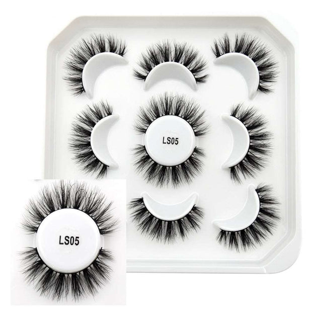 10 Pairs Mink Lashes Make Up Faux Mink Lashes Hand Made Eyelashes Reusable Eyelash Crisscross Q01