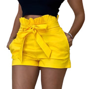 Stylish High Waist Shorts Solid Color Loose Casual Woman's Streetwear