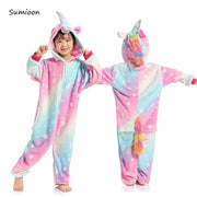 Children Unicorn Pajamas Boy and Girl Cartoon Animal Pajama Sleepwear Hoodie