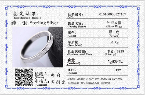 Anillo de plata tibetana con certificado Real, anillos de dedo esmerilados para mujer y hombre, banda de boda, joyería libre de alergias de alta calidad