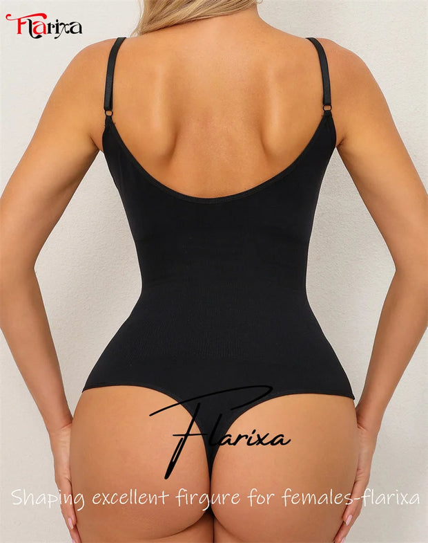 Seamless Shapewear Bodysuit for Women Faja Thong Soft Body Shaping Sculpting Breast Slimming