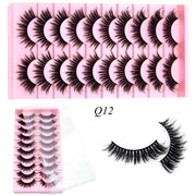 10 Pairs Mink Lashes Make Up Faux Mink Lashes Hand Made Eyelashes Reusable Eyelash Crisscross Q01